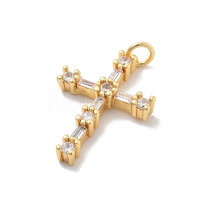 Brass Micro Pave Cubic Zirconia Pendants KK-M305-01G-03-1