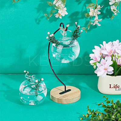 Glass Hanging Hydroponic Vases AJEW-WH0752-090B-1