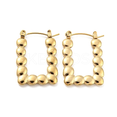 Rectangle Bubble 304 Stainless Steel Hoop Earrings for Women EJEW-C067-09G-1