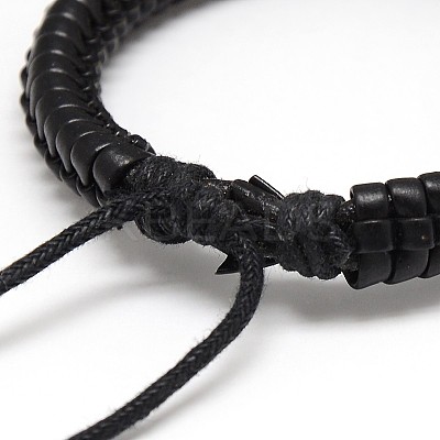 Trendy Unisex Casual Style Leather Wrapped PU Leather Bracelets BJEW-L308-14-1
