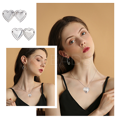 16Pcs 2 Style 316 Stainless Steel Locket Pendants STAS-DC0002-69-1