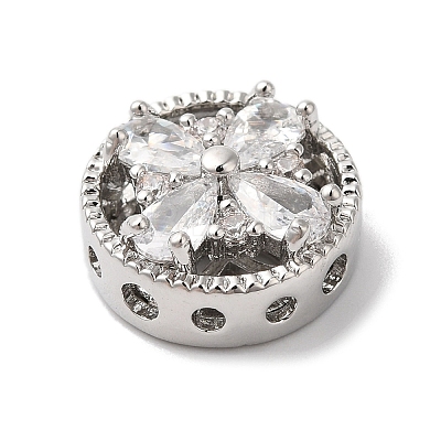 Brass Micro Pave Clear Cubic Zirconia Beads KK-G503-09P-1