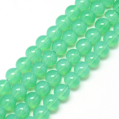 Baking Paint Glass Beads Strands X-DGLA-Q023-8mm-DB9-1