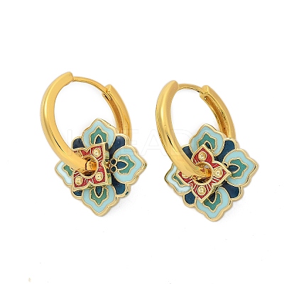 Brass Rhombus Hoop Earrings EJEW-R016-13G-04-1