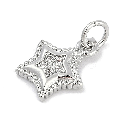 Brass Micro Pave Cubic Zirconia Pendants KK-Q028-39P-1