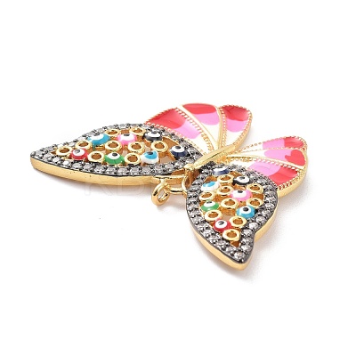 Real 18K Gold Plated Brass Micro Pave Cubic Zirconia Pendants KK-D004-11G-1