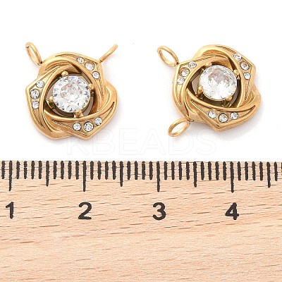 304 Stainless Steel Rhinestone Pendants STAS-Q340-05G-1