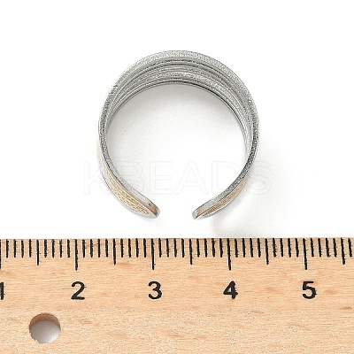 304 Stainless Steel Double Color Cuff Rings RJEW-S635-01GP-B-1