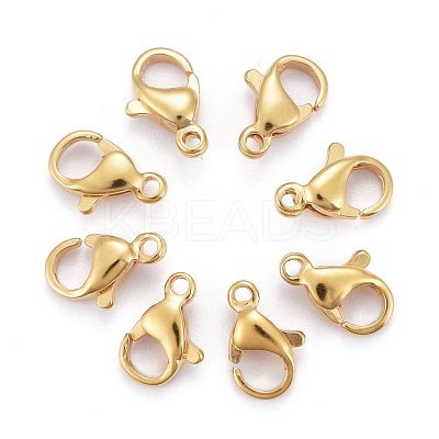 304 Stainless Steel Lobster Claw Clasps X-STAS-H352-01C-G-1