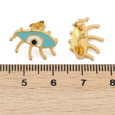 304 Stainless Steel Enamel Stud Earrings for Women EJEW-M095-05G-1