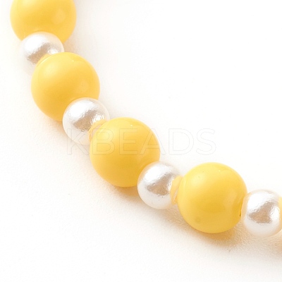 Opaque Acrylic Stretch Beaded Bracelets for Kids BJEW-JB06230-1