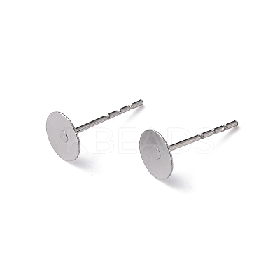 Tarnish Resistant 316 Surgical Stainless Steel Flat Round Blank Peg Stud Earring Settings LS-X-STAS-R073-02-1