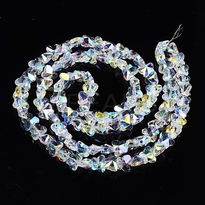 Electroplate Transparent Glass Beads Strands EGLA-N002-20A-B01-1