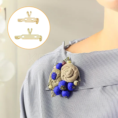 12Pcs 6 Styles Alloy Back Bar Pins with Loops FIND-FH0007-07-1