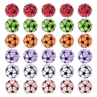 30Pcs Sport Theme Resin Rhinestone Beads RESI-TA0003-96B-1