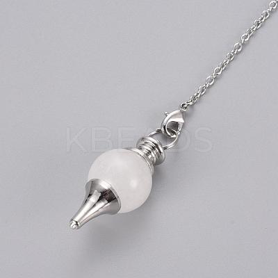 Natural Crystal Sphere Dowsing Pendulums BJEW-E292-A10-1