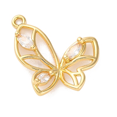 Brass Micro Pave Cubic Zirconia Pendants KK-U042-11G-04-1