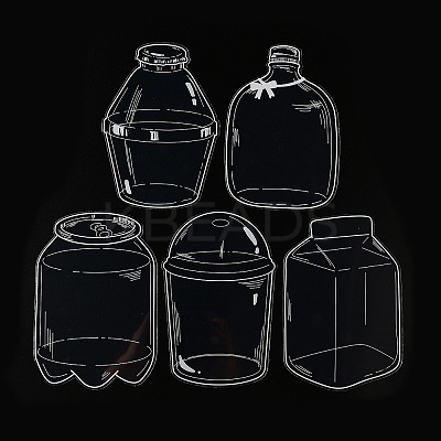 20Pcs 5 Styles PET Plastic Waterproof Self-Adhesive Lace Bottle Stickers AJEW-Z024-02C-1
