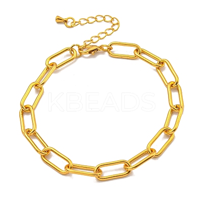 Brass Paperclip Chains Bracelets for Women LS-BJEW-G703-09G-1
