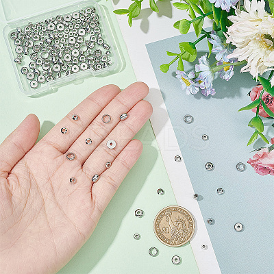 160Pcs 8 Styles 304 Stainless Steel Spacer Beads STAS-AR0001-75-1