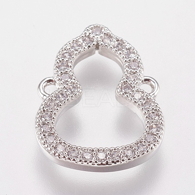 Brass Micro Pave Cubic Zirconia Links ZIRC-J040-04P-NR-1