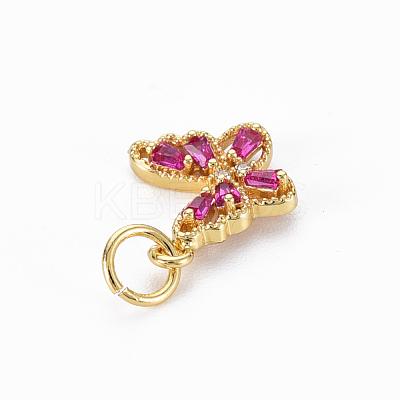 Brass Cubic Zirconia Charms KK-N227-80-NF-1