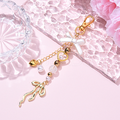 CCB Plastic & Acrylic Imitation Pearl & Alloy Pendant Decorations HJEW-YW00090-04-1