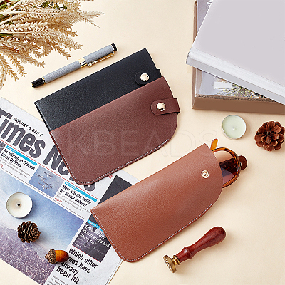 3Pcs 3 Colors PU Imitation Leather Slip-in Glasses Bag AJEW-PH0004-62-1