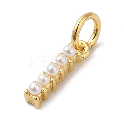 Rack Plating Brass with ABS Plastic Imitation Pearl Charms KK-B092-30I-G-1