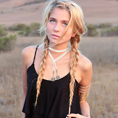 3Pcs 3 Colors Wool Cord Lariat Necklaces Set NJEW-AN0001-27-1