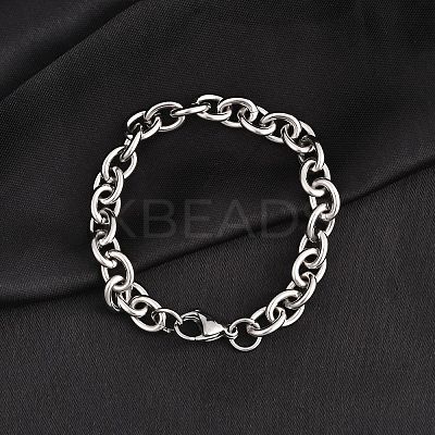 Tarnish Resistant 304 Stainless Steel Cable Chain Bracelets X-BJEW-I238-09P-1