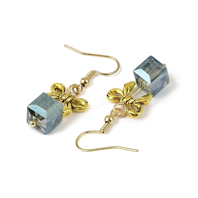 3 Pairs 3 Colors Alloy & Glass Dangle Earrings EJEW-JE06361-1