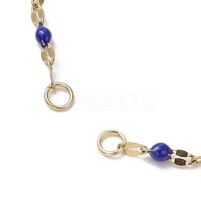 304 Stainless Steel Enamel Dapped Chains Slider Bracelets Making AJEW-JB01293-1