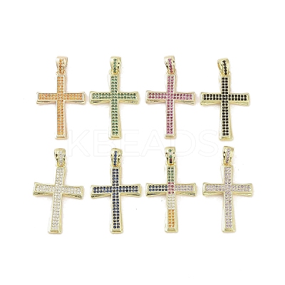 Real 18K Gold Plated Brass Micro Pave Cubic Zirconia Pendants KK-A209-20G-1