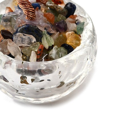 Natural Quartz Crystal Chips Tree of Life Decorations DJEW-Q010-01F-1