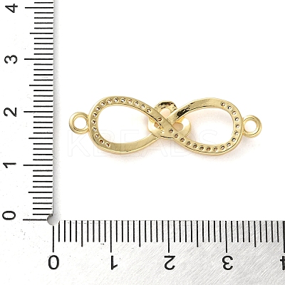 Rack Plating Brass Micro Pave Cubic Zirconia Infinity Connector Charms KK-C084-23A-G-1