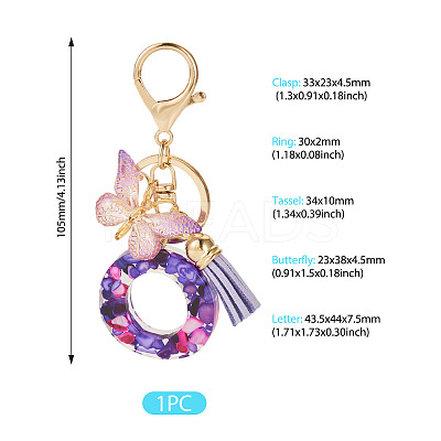 Resin Butterfly Pendant Keychains KEYC-TAC0034-03O-1