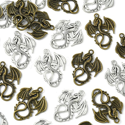 30Pcs 2 Colors Tibetan Style Alloy Pendants TIBEP-FS0001-17-1