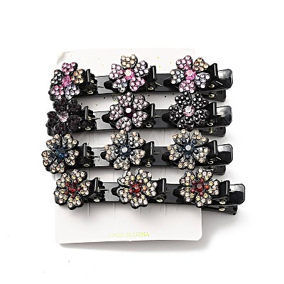 Fashion Double Layer Resin Rhinestone Alligator Hair Clips Sets LS-PHAR-P005-25-1