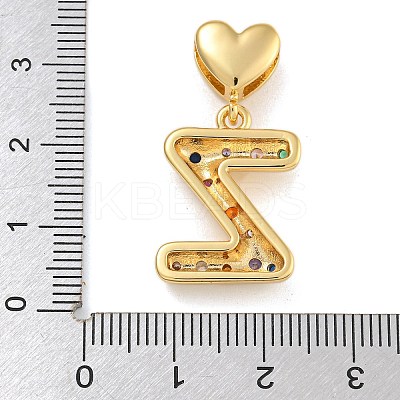 Brass Micro Pave Colorful Cubic Zirconia Pendants KK-P281-01G-Z-1