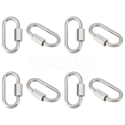 304 Stainless Steel Screw Carabiner Lock Charms STAS-UN0050-89P-1
