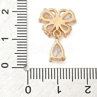 Brass Micro Pave Clear Cubic Zirconia Pendants ZIRC-U003-01G-03-1