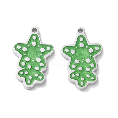 304 Stainless Steel Enamel Pendants STAS-M102-26P-1