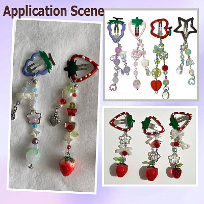 42Pcs 7 Styles Iron & Enamel Snap Hair Clips PHAR-SC0001-003-1