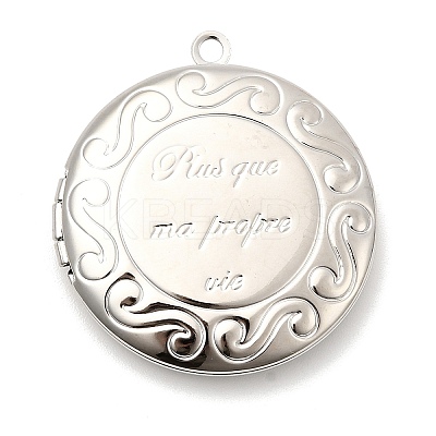 Rack Plating Brass Locket Pendants KK-M263-03P-1