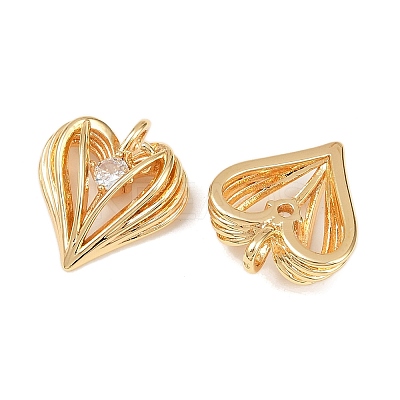 Brass Micro Pave Cubic Zirconia Pendants KK-F906-17G-1