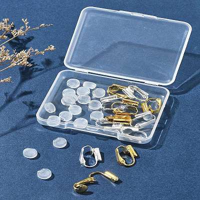 12Pcs 2 Colors Brass Clip-on Earring Converters Findings KK-FS0001-30-1
