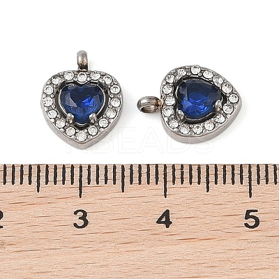 304 Stainless Steel Cubic Zirconia Pendants STAS-A076-02P-02-1