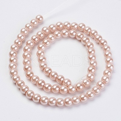 Eco-Friendly Dyed Glass Pearl Beads Strands LS-HY-A008-6mm-RB092-1