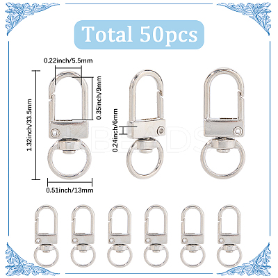 50Pcs Alloy Swivel Clasps FIND-SC0014-80-1